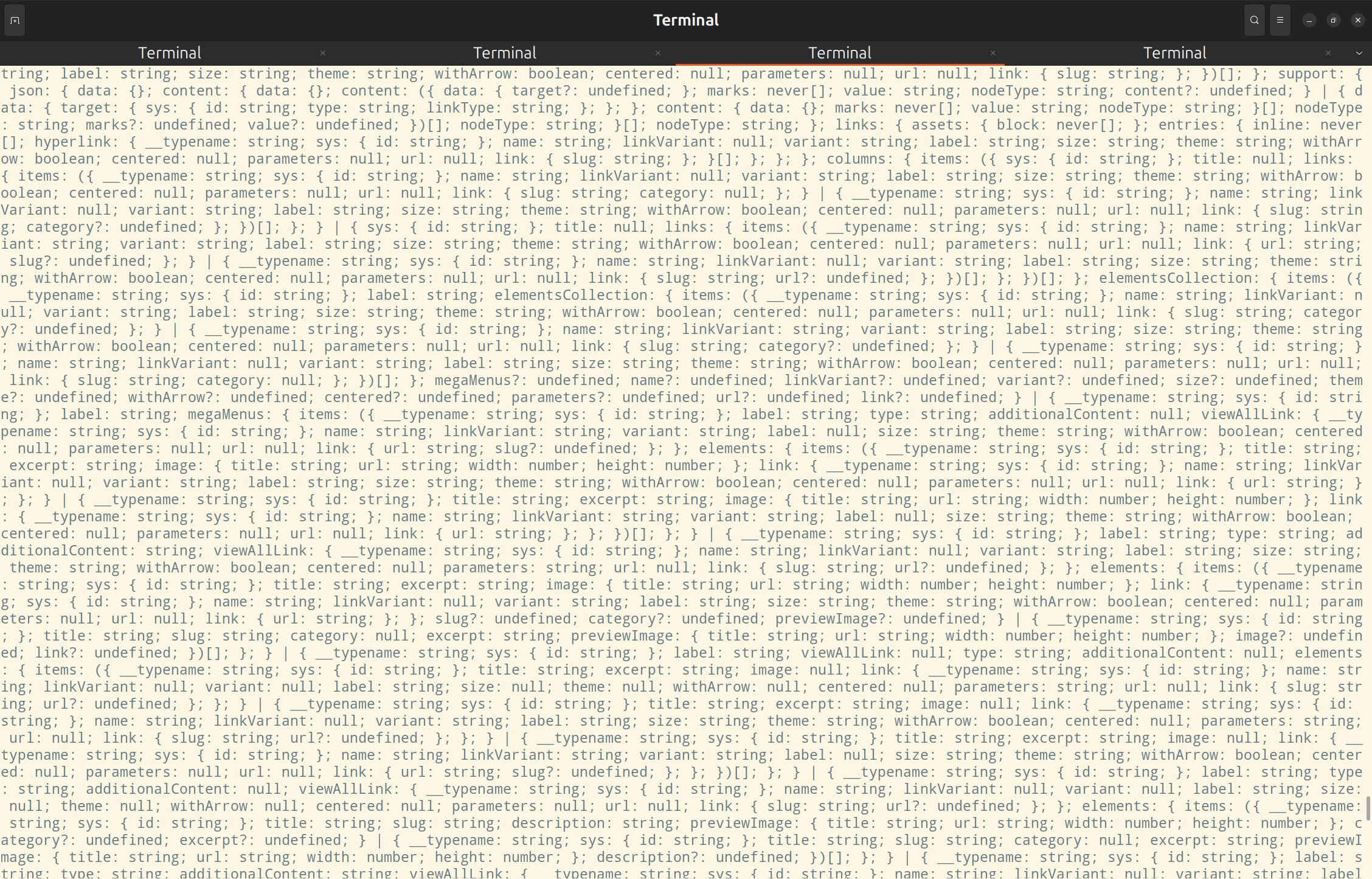 A screenful of TypeScript errors